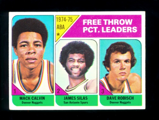 1975 Topps Basketball Card #224 ABA Free Throw PCT Leaders: Mack Colvin-Jam