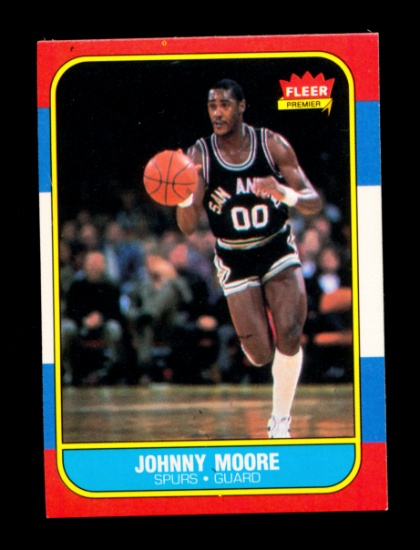 1986 Fleer Basketball Card #76 of 132 Johnny Moore San Antonio Spurs