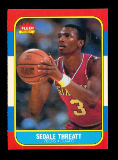 1986 Fleer Basketball Card #112 of 132 Sedale Threatt Philadelphia 76ers