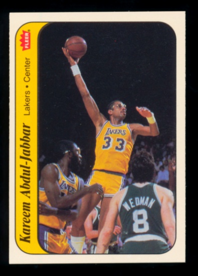 1986 Fleer Sticker Basketball Card #1 of 11 Kareem Abdul Jabbar Los Angeles