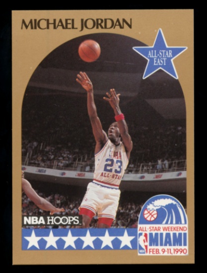 1990 NBA Hoops Basketball Card #5 All Star Michael Jordan Chicago Bulls