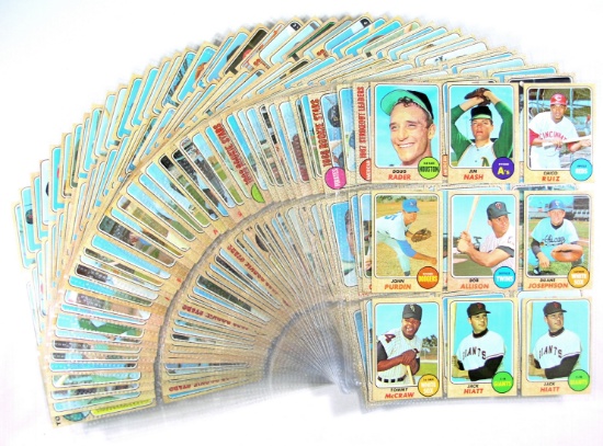 (360) 1968 Topps Baseball Cards Mostly VG/EX to EX Conditions. Some Duplica