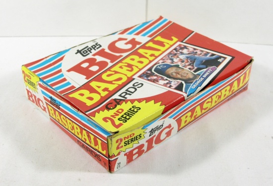 1988 Topps 1st Series "Big" Baseball Wax Pack Box. 36 Sealed Packs. 7 Cards