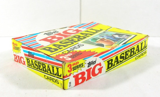 1988 Topps 2nd Series "Big" Baseball Wax Pack Box. 36 Sealed Packs. 7 Cards