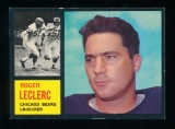 1962 Topps Football Card #19 Roger Leclerc Chicago Bears