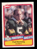 1989 Swell AUTOGRAPHED Football Card #133 Hall of Famer Paul Hornung Gren B