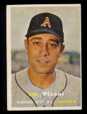 1957 Topps Baseball Card #402 James Pisoni Kansas City Athletics
