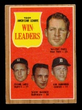 1962 Topps Baseball Card #57 American League Piching Victory Leaders: White