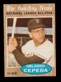 1962 Topps Baseball Card #390 All Star Hall of Famer Orlando Cepeda San Fra