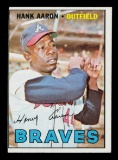 1967 Topps Baseball Card #250 Hall of Famer Hank Aaron Atlanta Braves