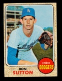 1968 Topps Baseball Card #103 Hall of Famer Don Sutton Los Angeles Dodgers.