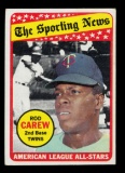 1969 Topps Baseball Card #419 All Star Hall of Famer Rod Carew Minnesota Tw