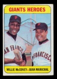 1969 Topps Baseball Card #572 Giant Heros: Willie McCovey-Juan Marachal