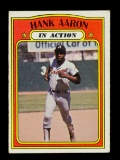 1972 Topps Baseball Card #300 Hall of Famer Hank Aaron Atlanta Braves In Ac