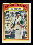 1972 Topps Baseball Card #436 Hall of Famer Reggie Jackson Oakland A's In A