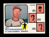 1973 Topps Baseball Card #497 Hall of Famer Red Scoendienst St Louis Cardin