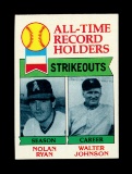 1979 Topps Baseball Card #417 All Time Record Holders Strikeouts: Nolan Rya