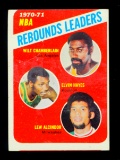 1971 Topps Basketball Card #142 NBA Rebound Leaders: Wilt Chamberlain-Elvin