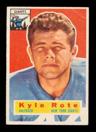 1956 Topps Football Card #29 Kyle Rote New York Giants