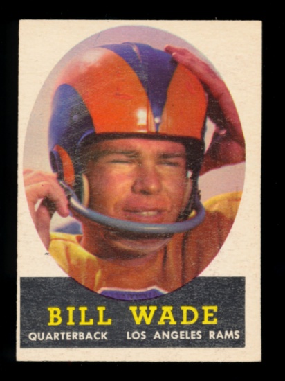 1958 Topps Football Card #38 Bill Wade Los Angeles Rams