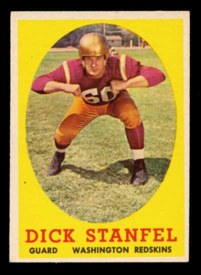1958 Topps Football Card #39 Hall of Famer Dick Stanfel Washington Redskins