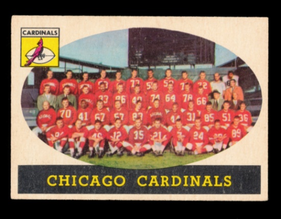 1958 Topps Football Card #69 Chicago Cardinals Team Card