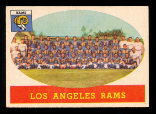 1958 Topps Football Card #85 Los Angeles Rams Team Card
