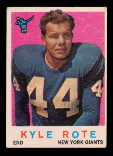 1959 Topps Football Card #7 Kyle Rote New York Giants