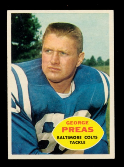 1960 Topps Football Card #6 George Preas Baltimore Colts