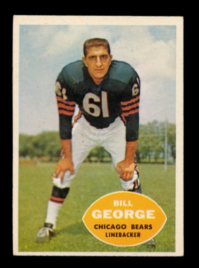1960 Topps Football Card #18 Hall of Famer Bill George Chicago Bears