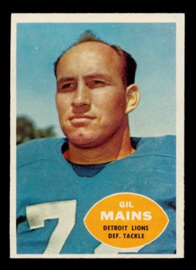 1960 Topps Football Card #49 Gil Mains Detroit Lions