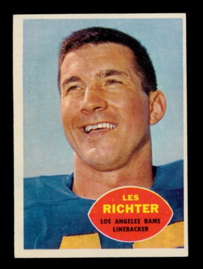 1960 Topps Football Card #68 Hall of Famer Les Richter Los Angeles Rams