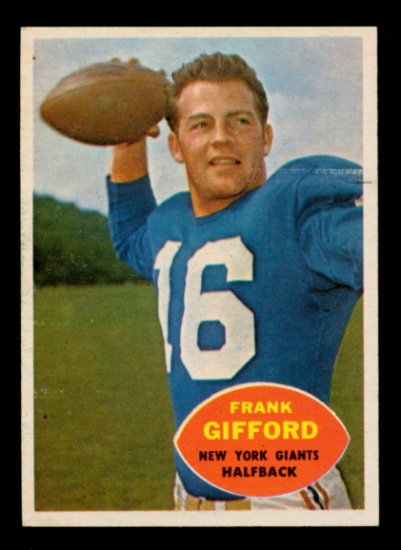 1960 Topps Football Card #74 Hall of Famer Frank Gifford New York Giants