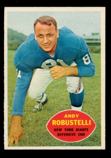 1960 Topps Football Card #81 Hall of Famer Andy Robustelli New York Giants