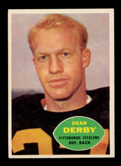 1960 Topps Football Card #99 Dean Derby Pittsburgh Steelers