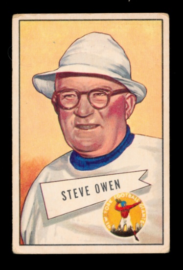 1952 Bowman Large ROOKIE Football Card #4 Rookie Hall of Famer Steve Owen N