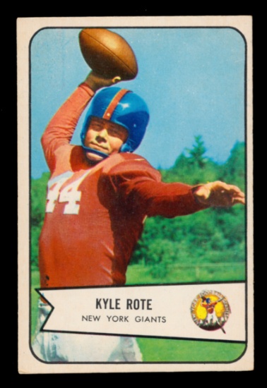 1954 Bowman Football Card #7 Kyle Rote New York Giants