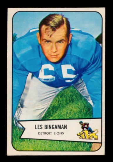 1954 Bowman ROOKIE Football Card #29 Rookie Les Bingaman Detrot Lions