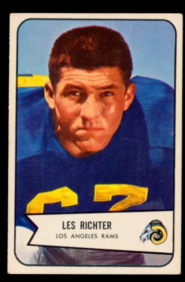 1954 Bowman Football Card #78 Hall of Famer Les Richter Los Angeles Rams. (