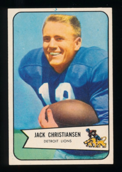 1954 Bowman Football Card #100 Hall of Famer Jack Christiansen Detroit Lion