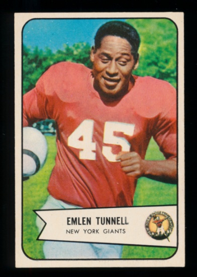 1954 Bowman Football Card #102 Hall of Famer Emlen Tunnell New York Giants