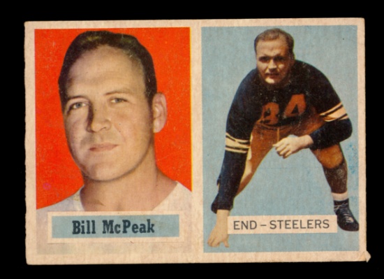 1957 Topps Football Card #51 Bill McPeak Pttsburgh Steelers