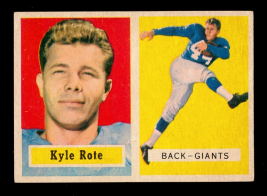 1957 Topps Football Card #59 Kyle Rote New York Giants