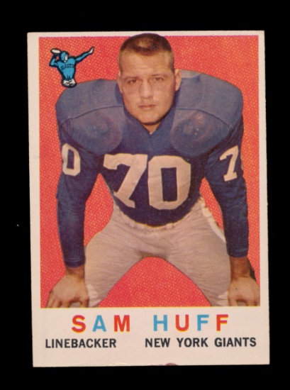 1959 Topps ROOKIE Football Card #51 ROOKIE Hall of Famer Sam Huff New York