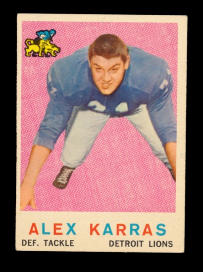1959 Topps ROOKIE Football Card #103 Rookie Hall of Famer Alex Karras Detro