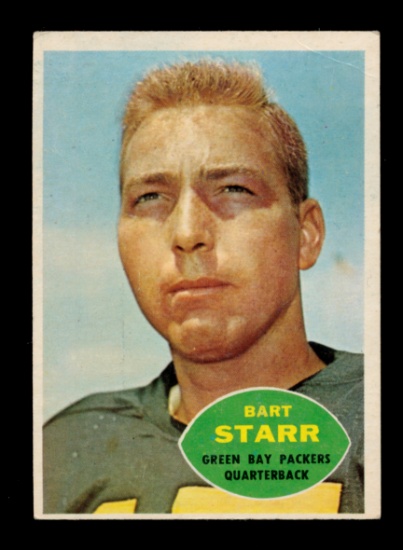 1960 Topps Football Card #51 Hall of Famer Bart Starr Green Bay Packers.