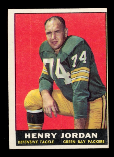 1961 Topps ROOKIE Football Card #45 Rookie Hall of Famer Henry Jordan Green