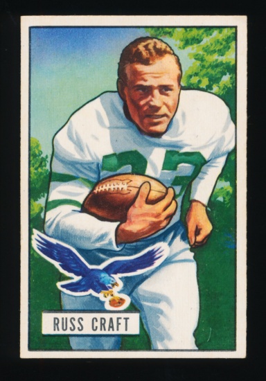 1951 Bowman Football Card #47 Russ Craft Philadelphia Eagles