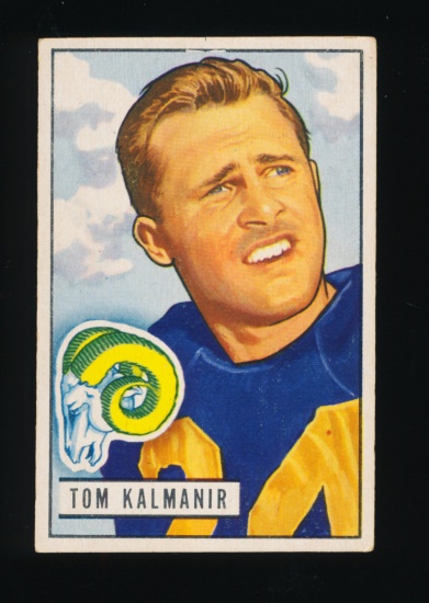 1951 Bowman Football Card #77 Tommy Kalmanir Los Angeles Rams