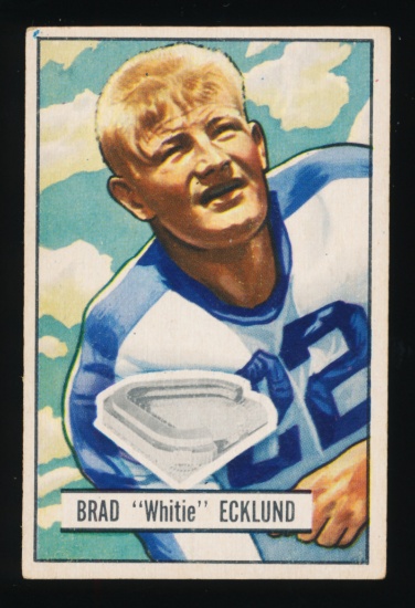 1951 Bowman Football Card #81 Brad "White" Ecklund New York Yanks